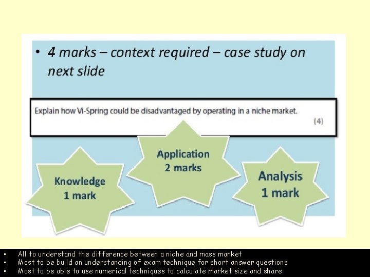  • • • All to understand the difference between a niche and mass