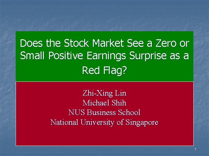Does the Stock Market See a Zero or Small Positive Earnings Surprise as a