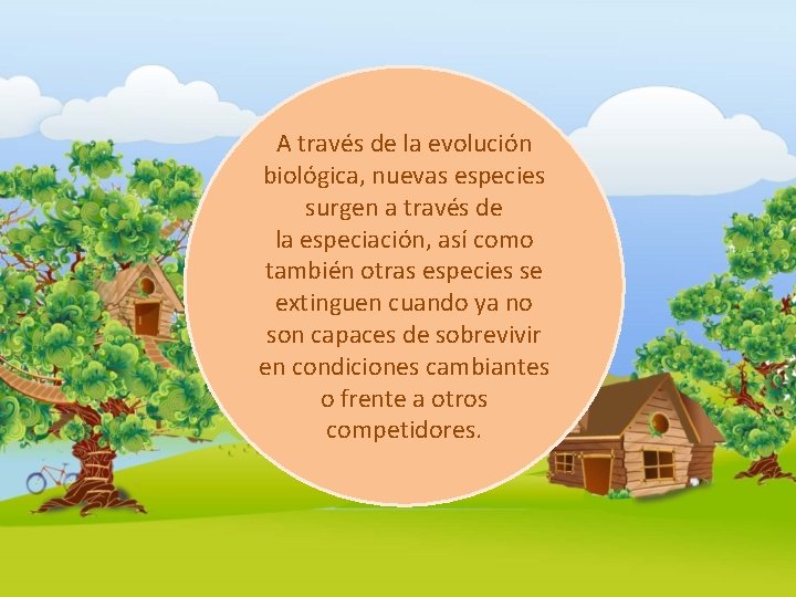 A través de la evolución biológica, nuevas especies surgen a través de la especiación, A través de la evolución biológica, nuevas especies surgen a través de la especiación,