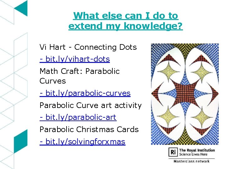 What else can I do to extend my knowledge? Vi Hart - Connecting Dots