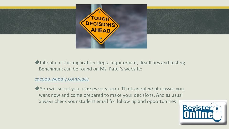  Info about the application steps, requirement, deadlines and testing Benchmark can be found