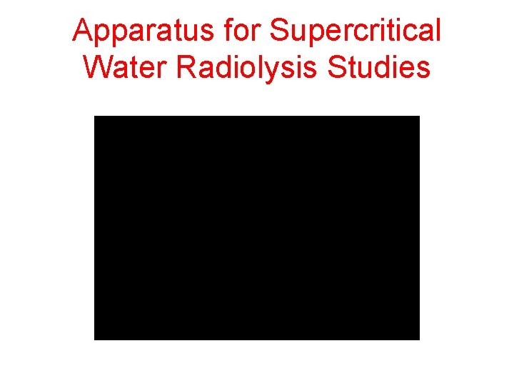 Apparatus for Supercritical Water Radiolysis Studies 