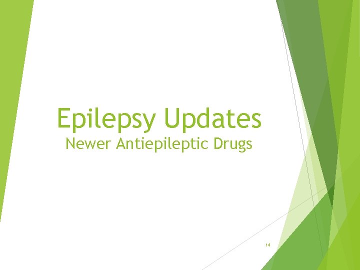 Epilepsy Updates Newer Antiepileptic Drugs 14 Epilepsy Updates Newer Antiepileptic Drugs 14