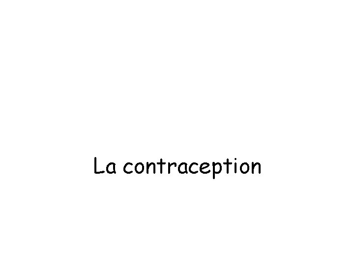 La contraception 