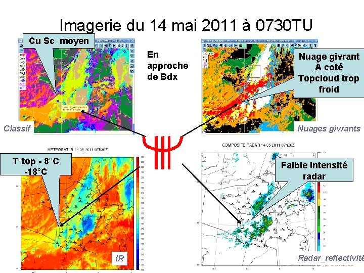 Imagerie du 14 mai 2011 à 0730 TU Cu Sc moyen En approche de Imagerie du 14 mai 2011 à 0730 TU Cu Sc moyen En approche de