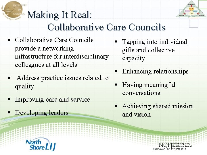Making It Real: Collaborative Care Councils Tapping into individual provide a networking gifts and