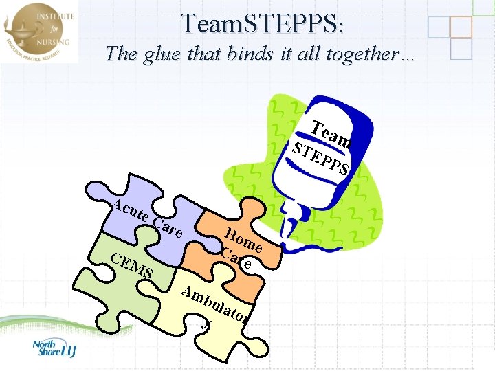 Team. STEPPS: The glue that binds it all together… Tea m ST EP Acu