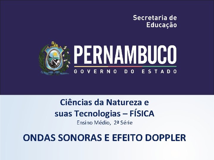 Ciências da Natureza e suas Tecnologias – FÍSICA Ensino Médio, 2ª Série ONDAS SONORAS