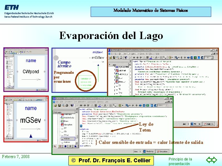 Modelado Matemático de Sistemas Físicos Evaporación del Lago Campo térmico Campo de humedad Programado