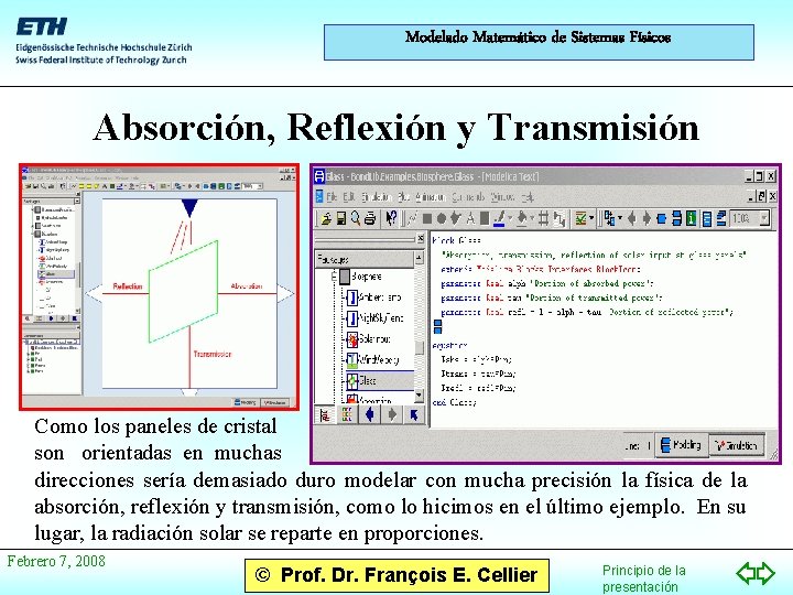 Modelado Matemático de Sistemas Físicos Absorción, Reflexión y Transmisión Como los paneles de cristal