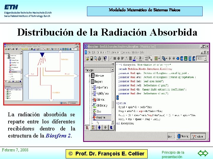 Modelado Matemático de Sistemas Físicos Distribución de la Radiación Absorbida La radiación absorbida se