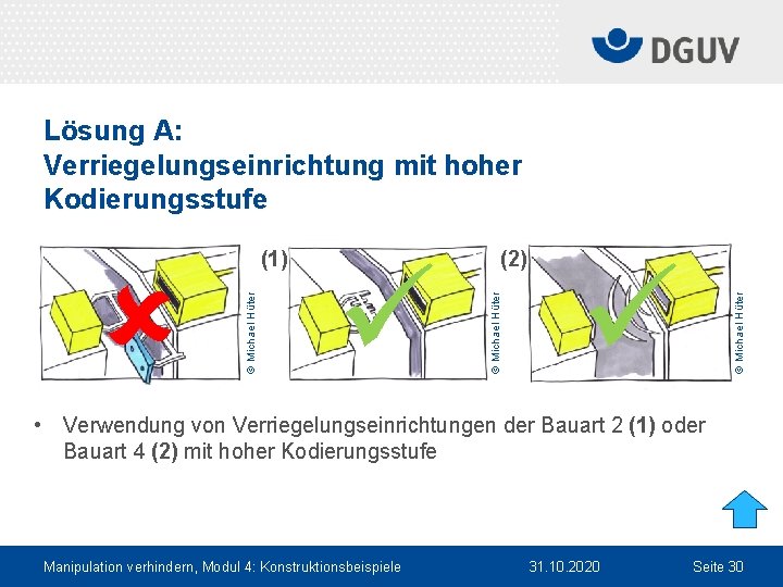 Lösung A: Verriegelungseinrichtung mit hoher Kodierungsstufe © Michael Hüter (2) © Michael Hüter (1)