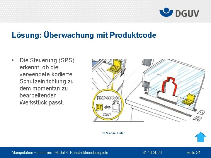 Lösung: Überwachung mit Produktcode • Die Steuerung (SPS) erkennt, ob die verwendete kodierte Schutzeinrichtung