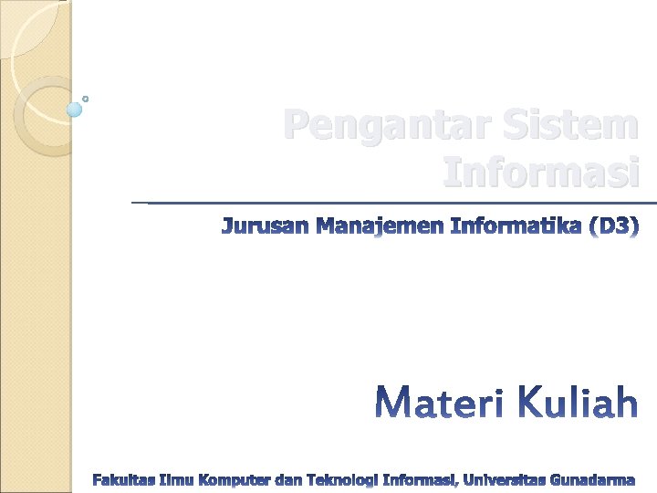 Pengantar Sistem Informasi 