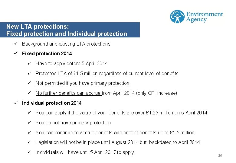 New LTA protections: Fixed protection and Individual protection ü Background and existing LTA protections