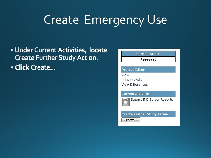 Create Emergency Use 