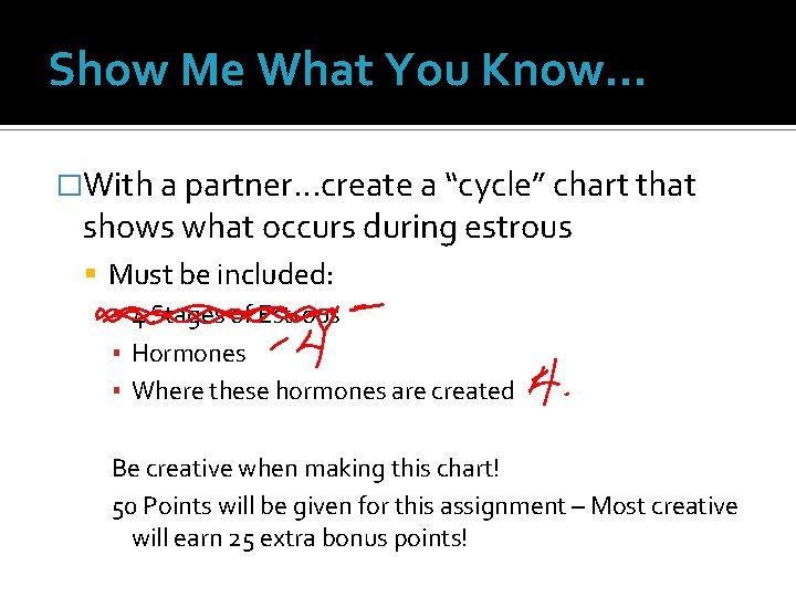 Show Me What You Know… �With a partner…create a “cycle” chart that shows what Show Me What You Know… �With a partner…create a “cycle” chart that shows what