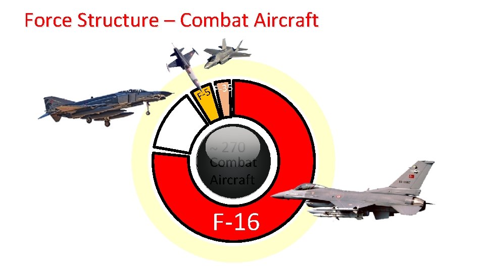 Force Structure – Combat Aircraft -35 F F-4 E ~ 270 Combat Aircraft F-16