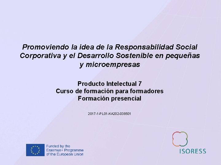 Promoviendo la idea de la Responsabilidad Social Corporativa y el Desarrollo Sostenible en pequeñas