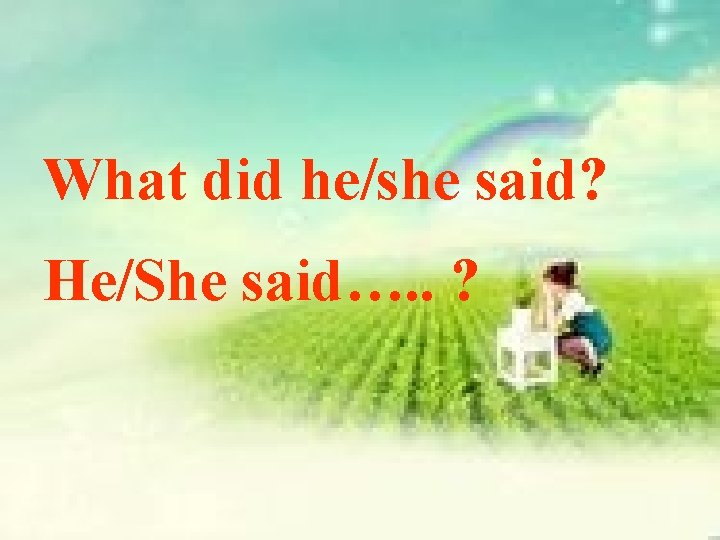 What did he/she said? He/She said…. . ? What did he/she said? He/She said…. . ?