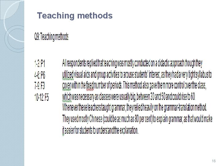 Teaching methods 16 