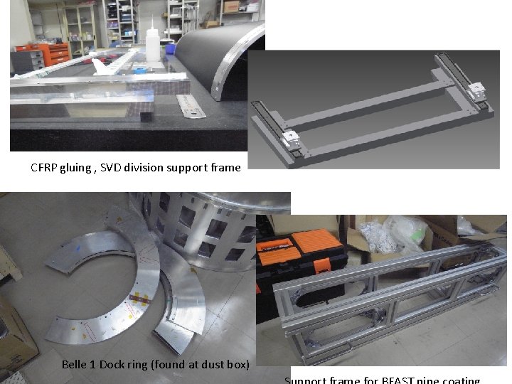 CFRP gluing , SVD division support frame Belle 1 Dock ring (found at dust