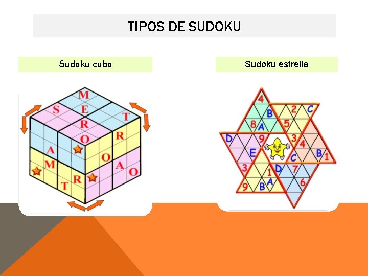 TIPOS DE SUDOKU Sudoku cubo Sudoku estrella 