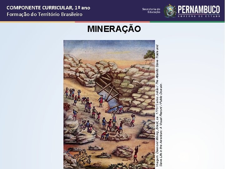 Imagem: Diamond Mining, Brazil, ca. 1770 / Carlos Julião / The Atlantic Slave Trade