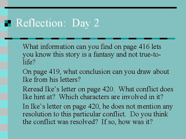 Reflection: Day 2 • • What information can you find on page 416 lets Reflection: Day 2 • • What information can you find on page 416 lets
