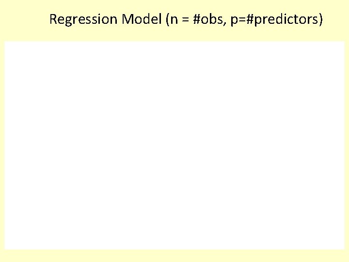 Regression Model (n = #obs, p=#predictors) 