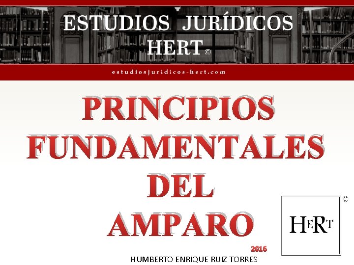 PRINCIPIOS FUNDAMENTALES DEL AMPARO 2016 HUMBERTO ENRIQUE RUIZ TORRES 