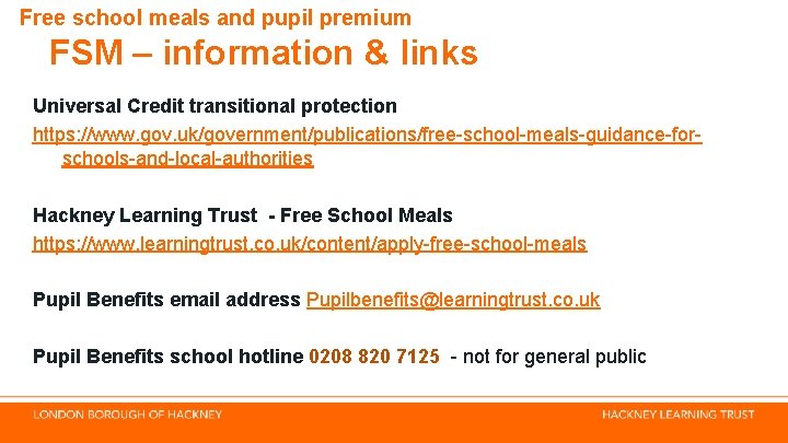 Free school meals and pupil premium FSM – information & links Universal Credit transitional
