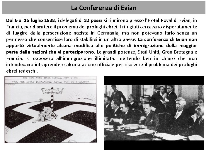 La Conferenza di Evian Dal 6 al 15 luglio 1938, i delegati di 32