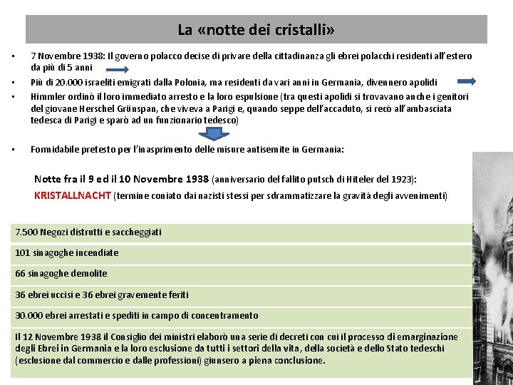 La «notte dei cristalli» • • 7 Novembre 1938: Il governo polacco decise di