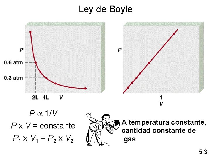 Ley de Boyle P a 1/V P x V = constante P 1 x