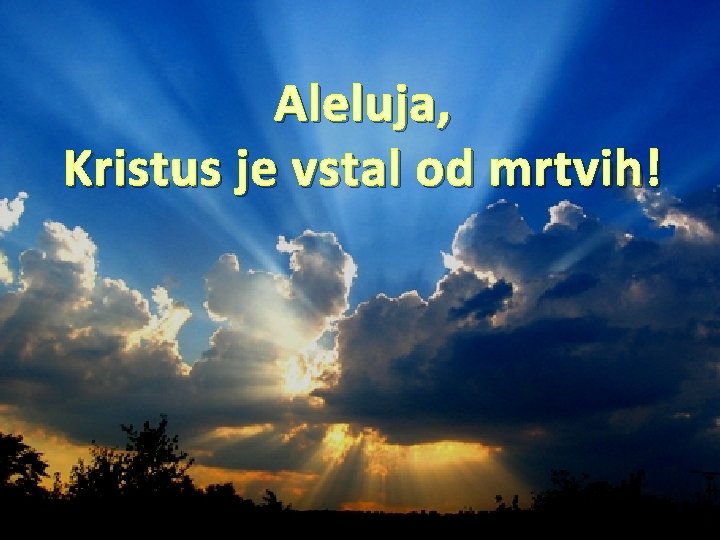 Aleluja, Kristus je vstal od mrtvih! 