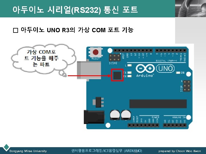 아두이노 시리얼(RS 232) 통신 포트 LOGO □ 아두이노 UNO R 3의 가상 COM 포트