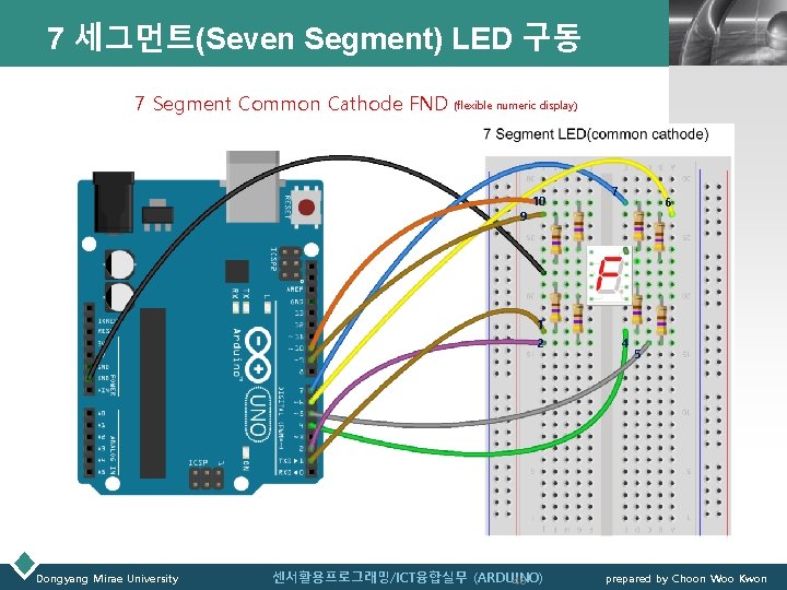 7 세그먼트(Seven Segment) LED 구동 LOGO 7 Segment Common Cathode FND (flexible numeric display)