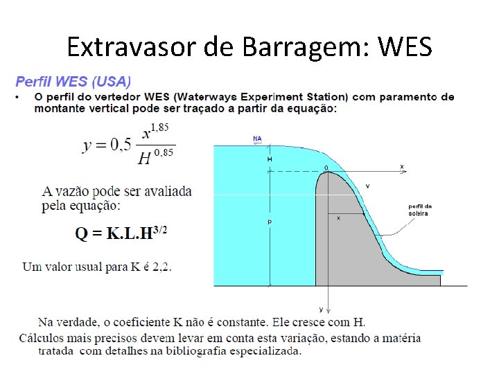 Extravasor de Barragem: WES 