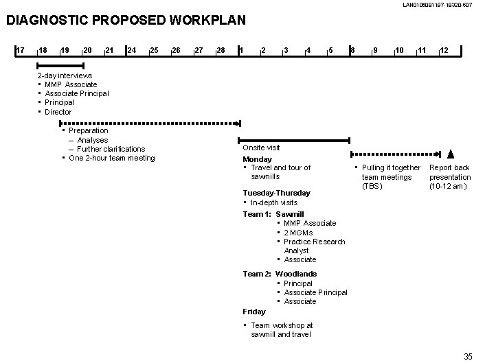 LAN 0106081197 -18320 -507 DIAGNOSTIC PROPOSED WORKPLAN 17 18 19 20 21 24 25