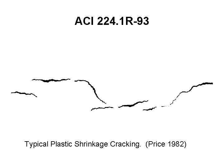 ACI 224. 1 R-93 Typical Plastic Shrinkage Cracking. (Price 1982) 