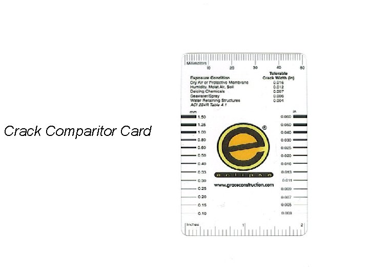 Crack Comparitor Card 