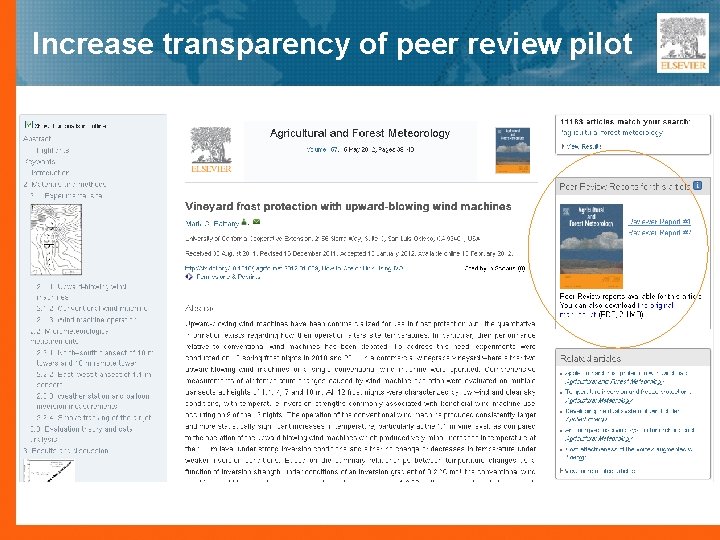 Increase transparency of peer review pilot 