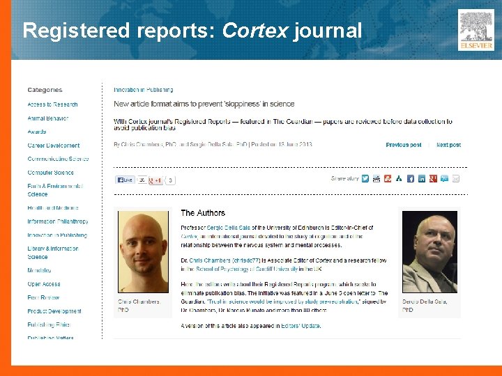 Registered reports: Cortex journal 