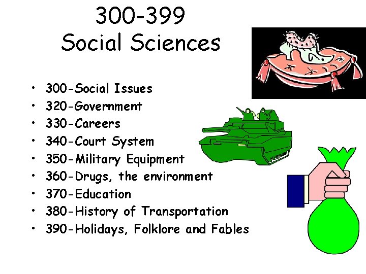300 -399 Social Sciences • • • 300 -Social Issues 320 -Government 330 -Careers