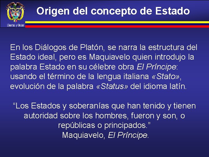Origen del concepto de Estado En los Diálogos de Platón, se narra la estructura Origen del concepto de Estado En los Diálogos de Platón, se narra la estructura