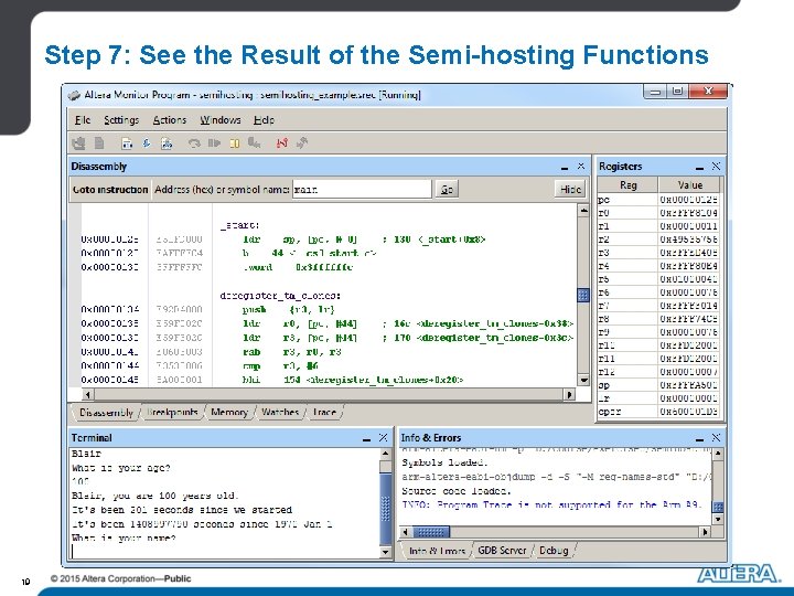 Step 7: See the Result of the Semi-hosting Functions 19 Step 7: See the Result of the Semi-hosting Functions 19