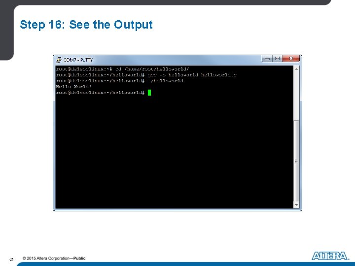 Step 16: See the Output 42 Step 16: See the Output 42