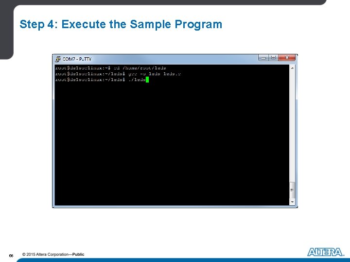 Step 4: Execute the Sample Program 56 Step 4: Execute the Sample Program 56