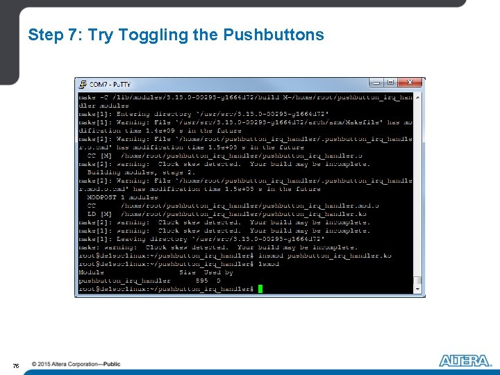 Step 7: Try Toggling the Pushbuttons 75 Step 7: Try Toggling the Pushbuttons 75